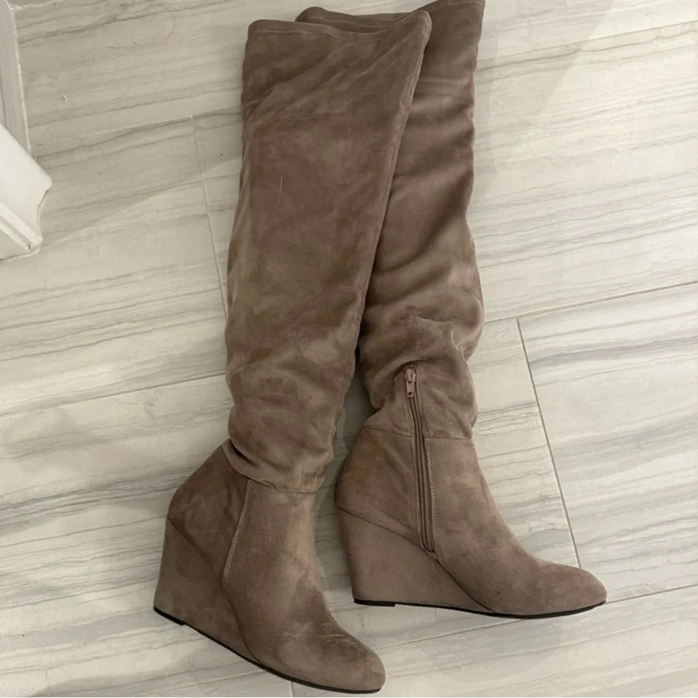 Chinese Laundry Over the Knee Boots- Tan Size 9.5 - Picture 3 of 15